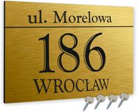 Tabliczka ADRESOWA ALUMINIOWA ZŁOTA NUMER DOMU 3D