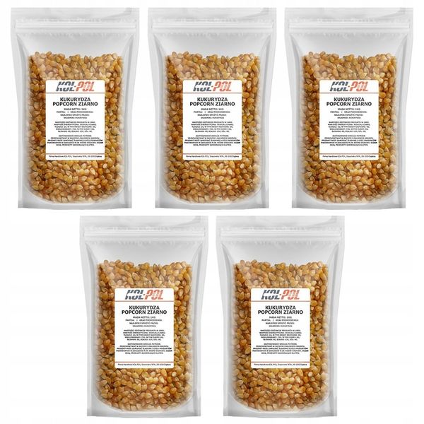 KUKURYDZA POPCORN 5kg Ziarno do prażenia bez soli | KOL-POL zdjęcie 1