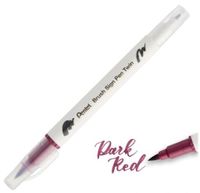 DWUSTRONNY PISAK PĘDZELKOWY DO KALIGRAFII DARK RED PENTEL