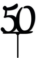 Topper na tort - cyfra 50 - czarny