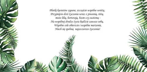 Karnet A5 Rozkładany Z Bilecikiem Hs Ślub Monstera na Arena.pl