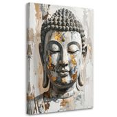 Obraz do salonu sypialni biura, Biały Posąg Buddy Medytacja Zen