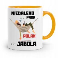 Kubek Żółty Śmieszny Zabawny Niedaleko Pada Polak Z Nadrukiem Ze Zdjęciem