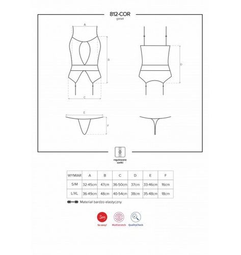 812-COR gorset czarny S/M na Arena.pl