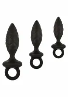 silicone anal probe kit - zestaw 3 anatomicznych sond z uchwytem