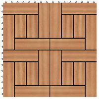 Płytki tarasowe, 11 szt., WPC, 30 x 30 cm, 1 m², kolor tekowy