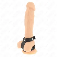 kink skorzany podwojny pierścień intymny regulowany czarny