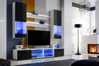 Pan Igiełka - Zestaw Mebli Komplet - Meblościanka RTV z Witrynami LED RGB