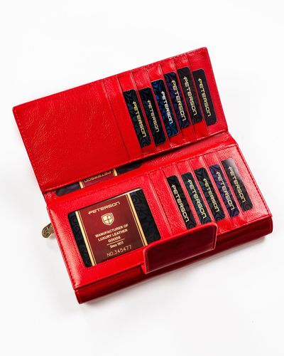 elegancki, skórzany portfel damski na zatrzask - peterson na Arena.pl