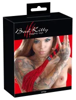 bad kitty red line - dwukolorowy bicz tekstylny 38 cm