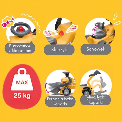 FALK Chodzik Jeździk Koparka Marcel z Przyczepką na Arena.pl