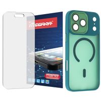 szkło hybrydowe do iphone 17 pro max + magsafe etui zielone tpu