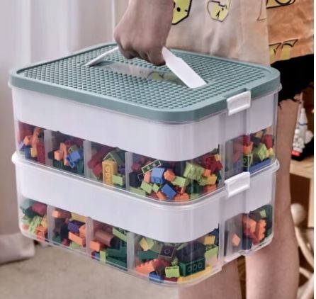 PUDEŁKO NA KLOCKI POJEMNIK NA LEGO PLASTIKOWE Z PRZEGRÓDKAMI 4 POZIOM dosmo na Arena.pl