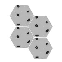 Ścianka wspinaczkowa sześciokątna 4x szara płyta + 20 czarnych uchwytów