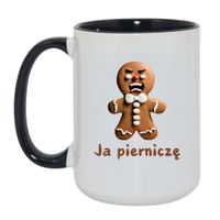 KUBEK "JA PIERNICZĘ" Wzór - Duży Biało-Czarny 450 ml