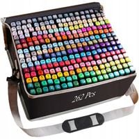 MARKERY ALKOHOLOWE 262 szt FLAMASTRY MAZAKI PISAKI DWUSTRONNE + TORBA PRO