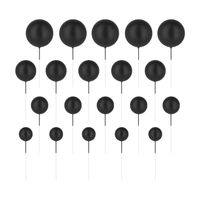 Toppery na tort kulki czarne matowe, 20 szt.