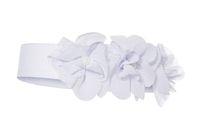 BROEL Elana opaska dla dziewczynki tiulowe kwiatki chrzest biała 38-40