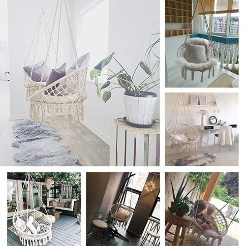 Huśtawka fotel bocianie gniazdo z oparciem ecru 80cm XL na Arena.pl