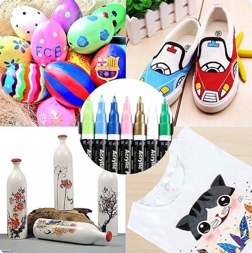 MARKERY AKRYLOWE PISAKI FLAMASTRY DO MALOWANIA KAMIENI UBRAŃ SZKŁA BUTÓW 18 na Arena.pl