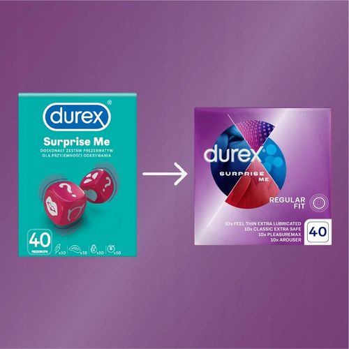 Durex SURPRISE ME zestaw prezerwatyw mix 40szt na Arena.pl