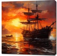 Obraz 90x90cm Ogień na Wodzie