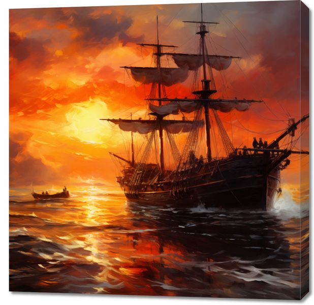 Obraz 90x90cm Ogień na Wodzie zdjęcie 1