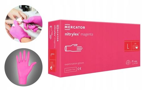 rękawice nitrylowe 100 szt. 9-l nitrylex magenta na Arena.pl