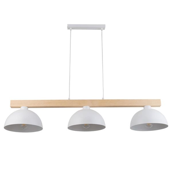 Lampa wisząca skandynawska Oslo 4712 TK Lighting drewniana potrójna biała zdjęcie 2
