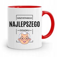 Kubek Czerwony Dziadka Wszystkiego Najlepszego Z Nadrukiem Ze Zdjęciem