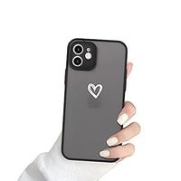 Etui iPhone 12 Newseego czarne matowe z sercem – slim i elastyczne