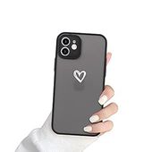 Etui iPhone 12 Newseego czarne matowe z sercem – slim i elastyczne