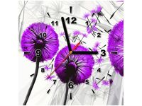 30CM 30CM ZEGAR ŚCIENNY OBRAZ DMUCHAWCE FIOLECIE DRUK PŁÓTNO