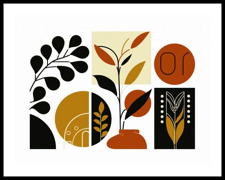 Plakat 65x50cm Kolaż Botaniczny zdjęcie 3