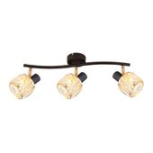 Dubai lampa sufitowa listwa czarny 3x40W E14 klosz różowy złoty kryszt tran