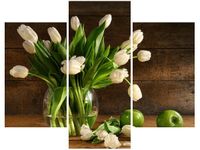 OBRAZ BUKIET JASNYCH TULIPANÓW KWIATY