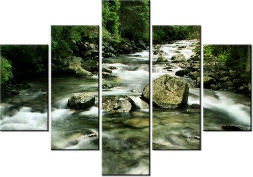 70 100CM OBRAZ 5 ELEM RZEKA TATRACH DRUK PŁÓTNO na Arena.pl
