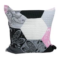 Poszewka z kory 50x60 wzór różowo-szare sześciokąty