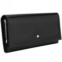 KOCHMANSKI portfel damski skórzany duży czarny szeroki na zatrzask