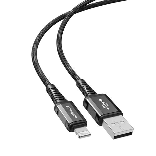 kabel przewód mfi do iphone usb - lightning 2.4a 1.2m czarny na Arena.pl