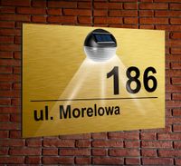 TABLICZKA ADRESOWA oświetlona lampka led numer domu DIBOND 40x30 aluminiowa