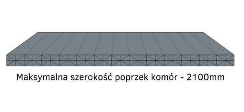 Poliwęglan wielokomorowy 7000x2100 dymny(szary) 16 mm 5X na Arena.pl