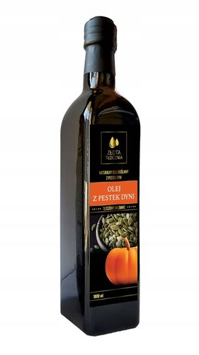 Olej z pestek dyni 1000ml zimnotłoczony 100% świeży z polskich pestek na Arena.pl