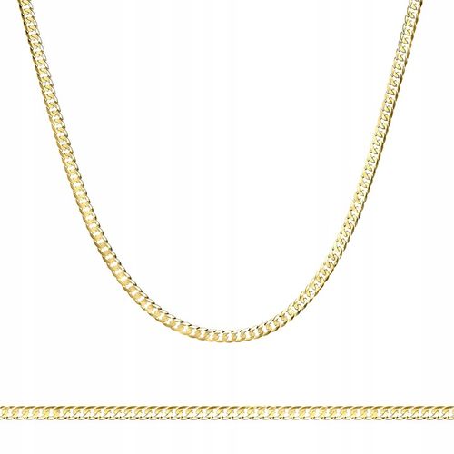 ZŁOTY ŁAŃCUSZEK MĘSKI PANCERKA 4g PEŁNY KUTY MOCNY ŁAŃCUCH 50 cm SREBRO 925 na Arena.pl