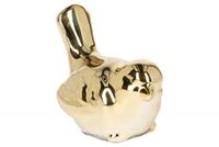 figurka ceramiczna ptaszek złoty 10 x 5,5 x 8cm  | DKC994-24