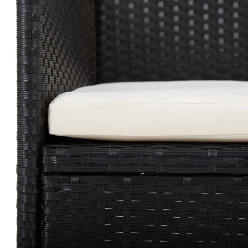 7-częściowy zestaw mebli ogrodowych z poduszkami, czarny na Arena.pl