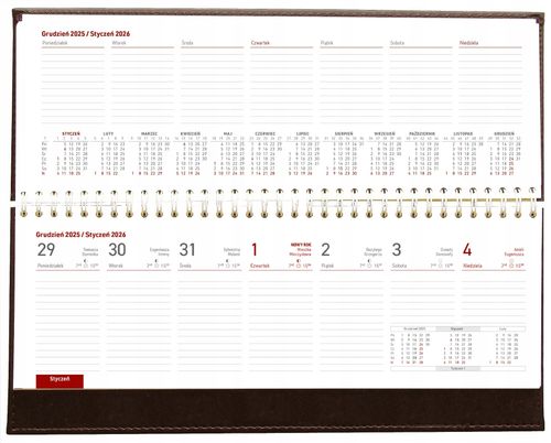 Terminarz dziadek i babcia 2026 tygodniowy kalendarz leżący biurkowy na Arena.pl