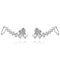 MINET Kolczyki srebrne z białymi cyrkoniami