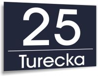 Tabliczka Tablica ADRESOWA DIBOND Numer na dom posesji cyfry ulica 30x20 cm