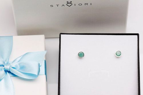 Srebrne kolczyki KDS4394 - Szmaragd na Arena.pl